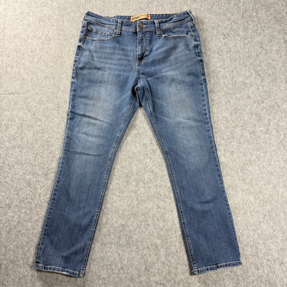 Seven7 Mens Jeans 34x27 Slim Straight Leg Blue Stretch Denim Comfortable